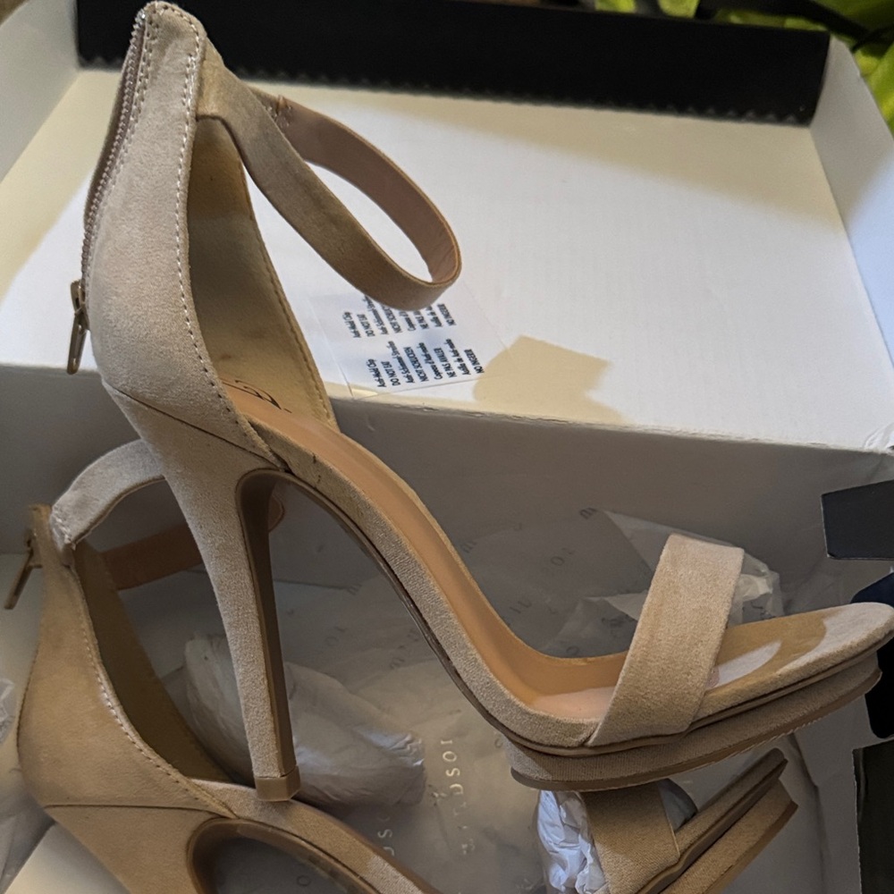 Chic Beige Ankle Strap Heels